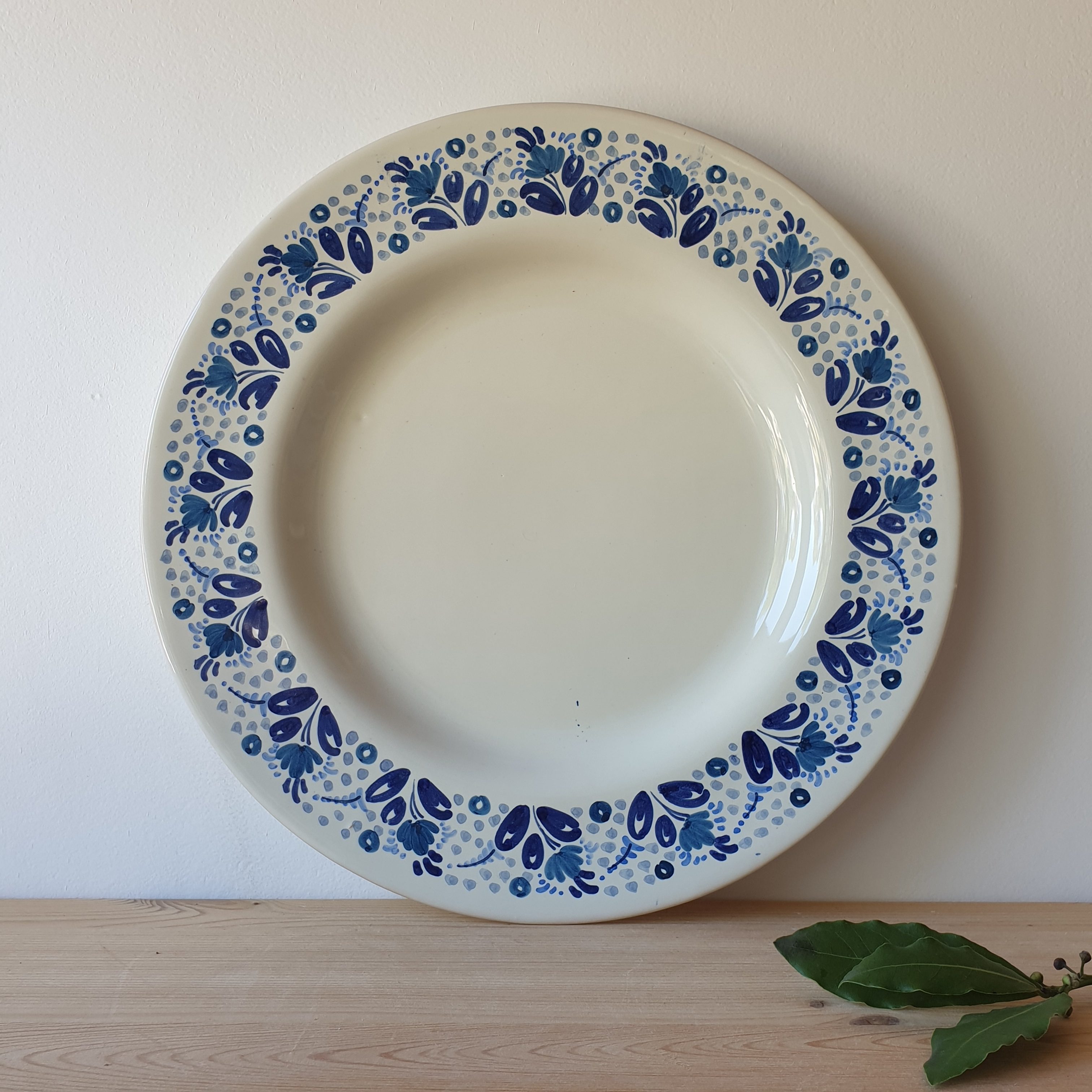 ExclusiveLane Juego de 2 platos llanos de cerámica esmaltados a mano  'Earthen Turquoise' para servir la cena, platos, platos llanos para el  hogar